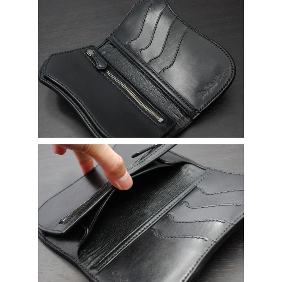 長財布 財布 フラットヘッド FLATHEAD FH-W014 多脂革 セミロングウォレット ブラック/ブラウンの画像