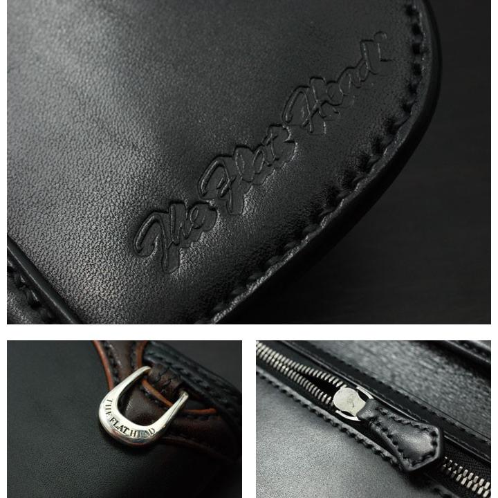 長財布 財布 フラットヘッド FLATHEAD FH-W014 多脂革 セミロングウォレット ブラック/ブラウンの画像