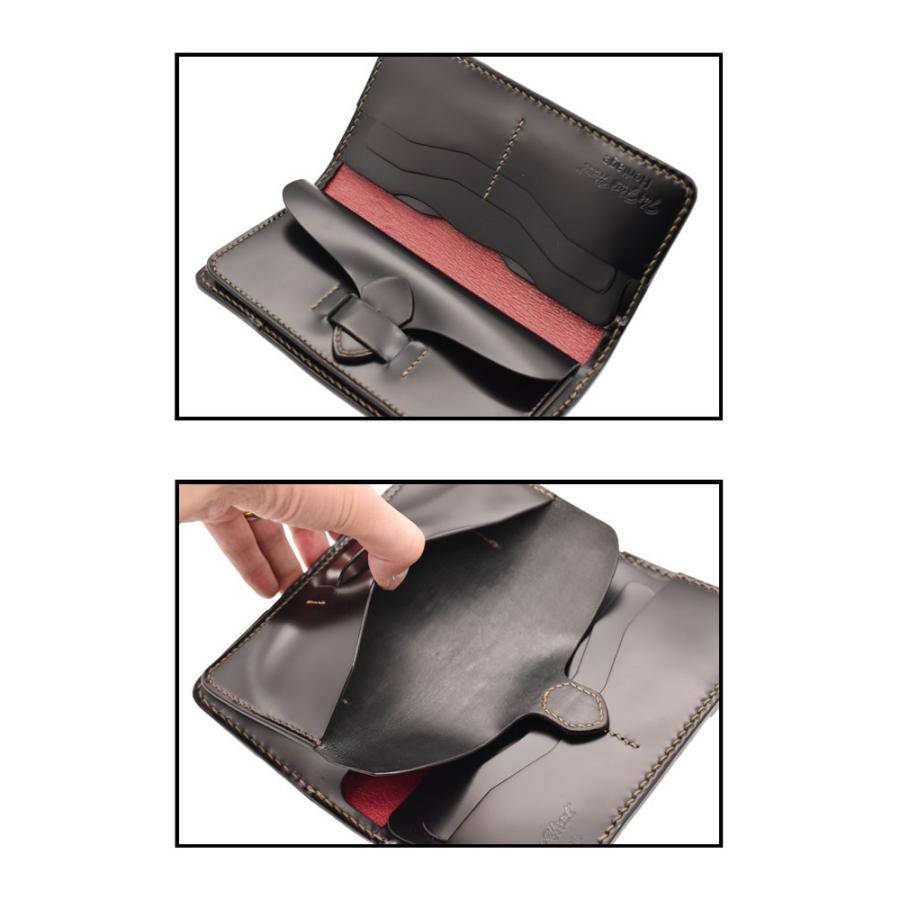 長財布 財布 フラットヘッド FLATHEAD 手縫い コードバン ロングウォレット 小銭差し込み式 FH-WL003 ブラウン/ブラックの画像