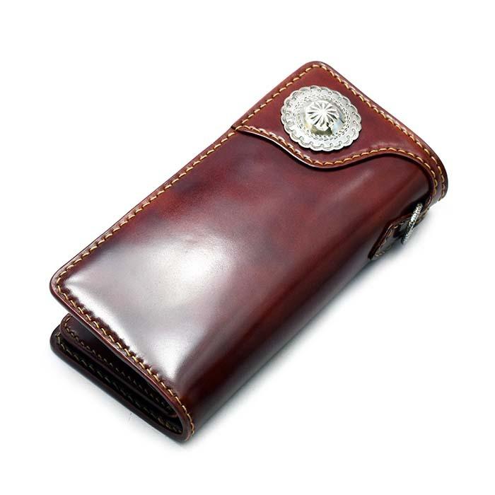 長財布 財布 フラットヘッド FLATHEAD 手縫い コードバン ロングウォレット 小銭差し込み式 FH-WL003C ブラウンの画像