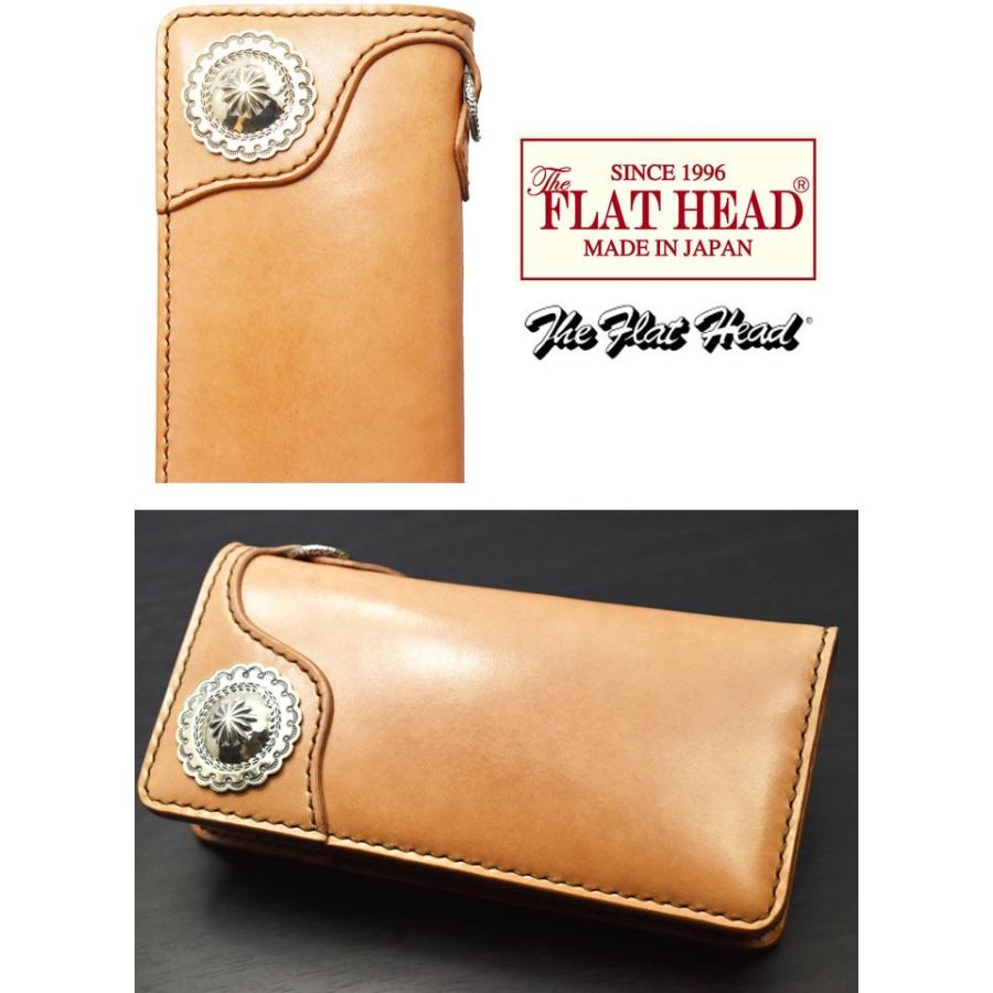 長財布 財布 フラットヘッド FLATHEAD 手縫い 多脂革 ロングウォレット 小銭ジッパー式 FH-WL004C タンの画像