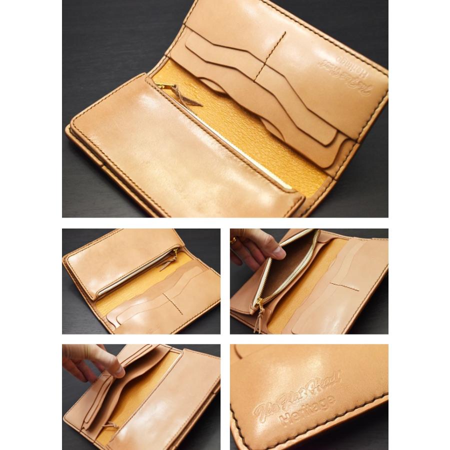 長財布 財布 フラットヘッド FLATHEAD 手縫い 多脂革 ロングウォレット 小銭ジッパー式 FH-WL004C タンの画像