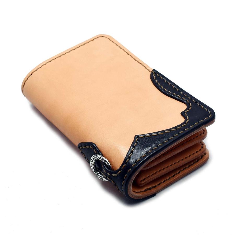 長財布 財布 フラットヘッド FLATHEAD サドルレザー ミディアム ハーフ ウォレット 小銭差し込み式 FW-70 ナチュラル/ブラックの画像