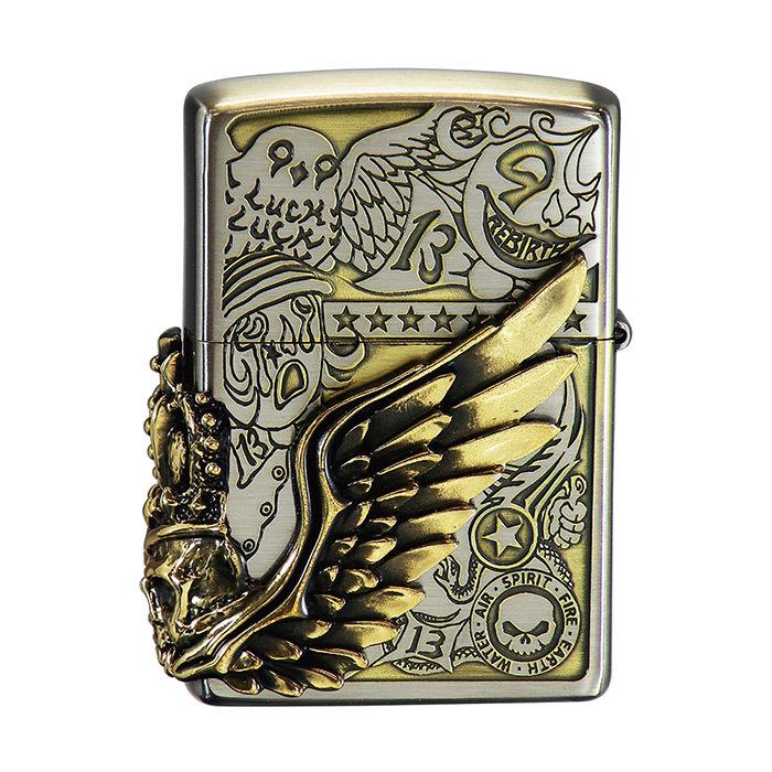 【正規取扱店】ZIPPO オイルライター ジッポー フォーチュンヘッド ニッケル＆ブラス コンビネーション古美の画像