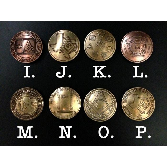 フリーメイソン 記念コイン メダル 秘密結社 Mサイズ コンチョ 16種