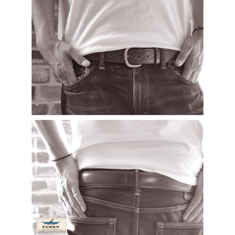 【FUNNY ファニー】本革ベルト BELT 真鍮バックル コードバンベルト ブラック funnybeltcvblkCHAOS