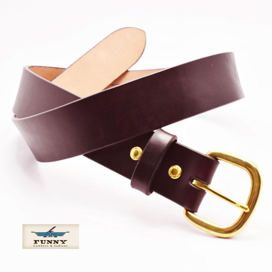 【FUNNY ファニー】本革ベルト BELT 11/2インチ ハーネスベルト 手染めブラウン funnybeltharnessbr