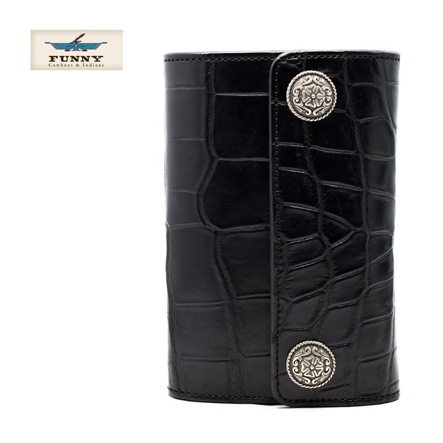 ビルフォードウォレット　ハーフウォレット　ブラックヌメ×クロコダイル ビルフォードウォレットハーフウォレットブラックヌメ×クロコダイル