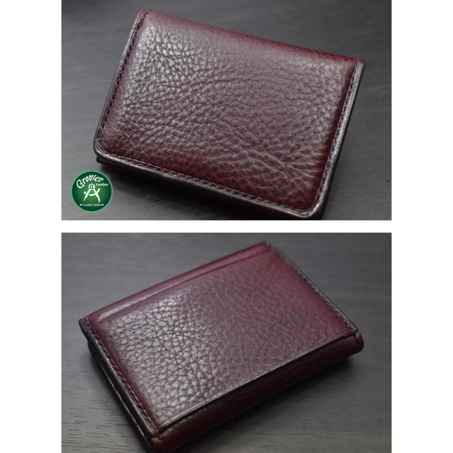 財布 小銭入れ コインケース グルーバーレザー GCC-100-BRD 手縫い フラップロック式 ボルドー 手縫い 日本製 本革 牛革