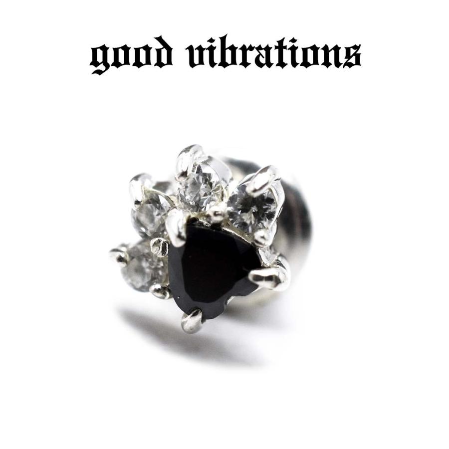 【正規取扱店】good vibrations ピアス レディース ジルコニア 肉球 猫の手 モチーフ ピアス スターリングシルバー Silver925 イヤリング 送料無料｜chaos-accessory