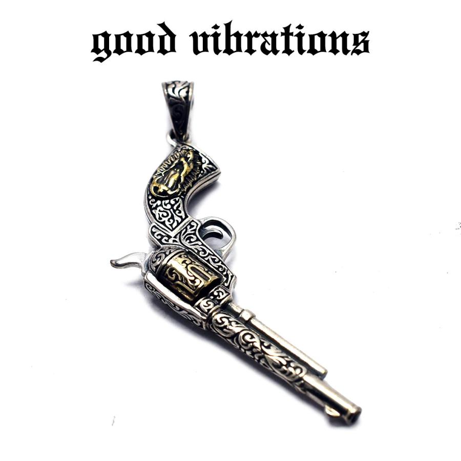 【正規取扱店】good vibrations   リボルバー 回転式 拳銃 ピストル マリア メキシカンテイスト ペンダントトップ シルバー＜送料無料＞｜chaos-accessory