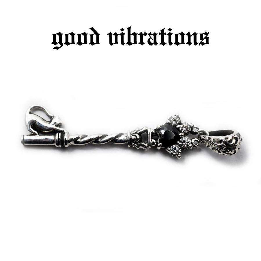【正規取扱店】good vibrations キー ペンダント キャット ジルコニア 猫 肉球 ゴシック 鍵 モチーフ チャーム ペンダントトップ 送料無料 爆買