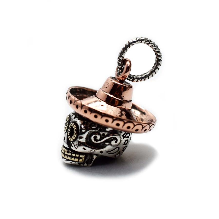 シルバーアクセサリー メキシカンスカル ソンブレロ 帽子 シュガー 