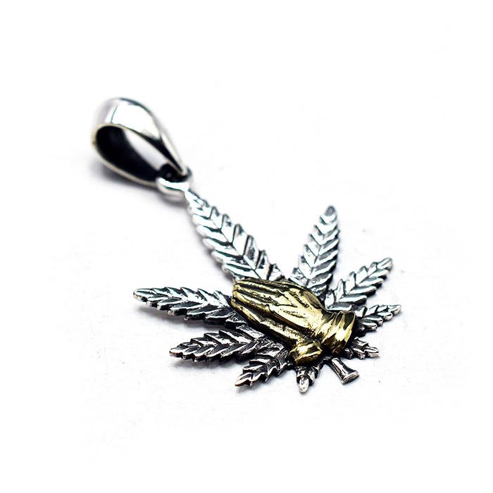 ペンダント トップ シルバー925 アクセサリー ラスタ ヘンプ 大麻草