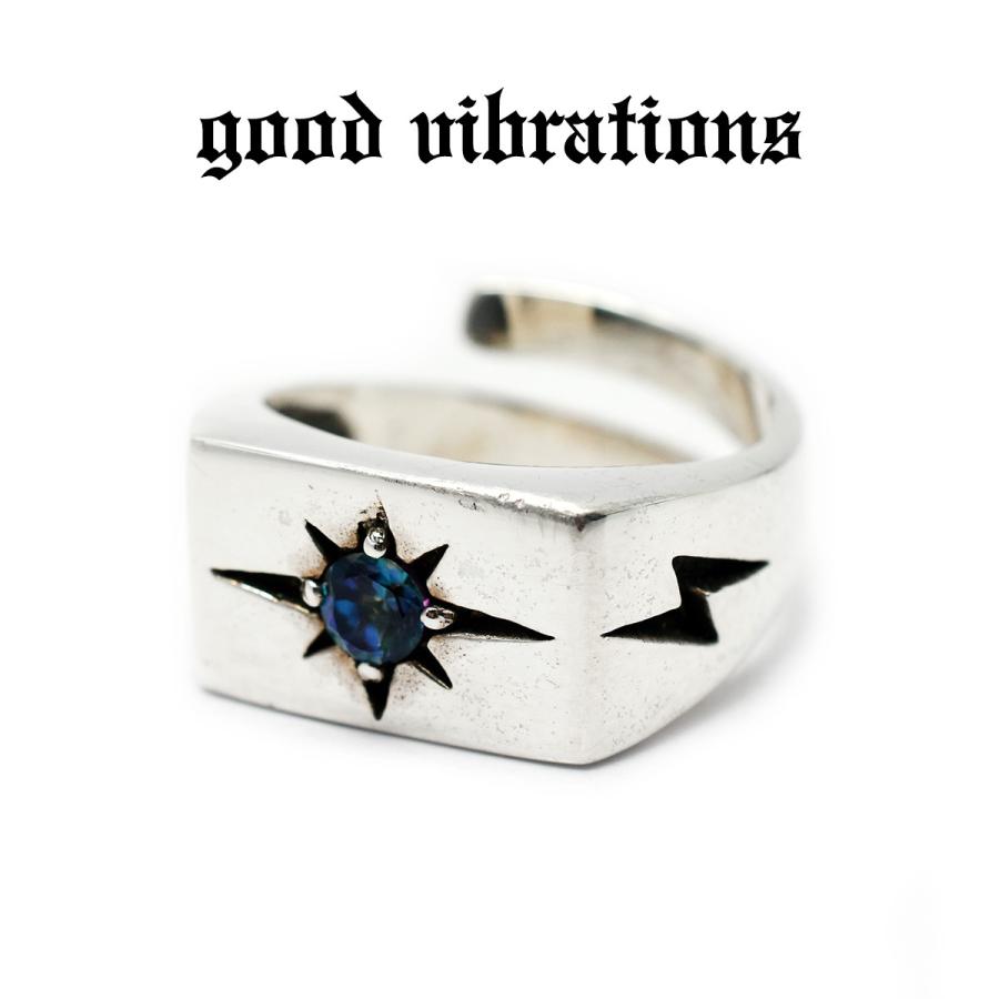 正規取扱店】good vibrations シルバーリング 印台リング ミスティック 