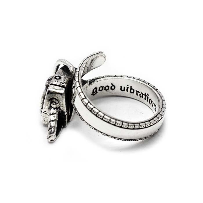 【正規取扱店】good vibrations＜シルバーリング 電動のこぎり チェーンソー チェンソー リング フリーサイズ 17〜21号 シルバー 純銀＞送料無料の画像