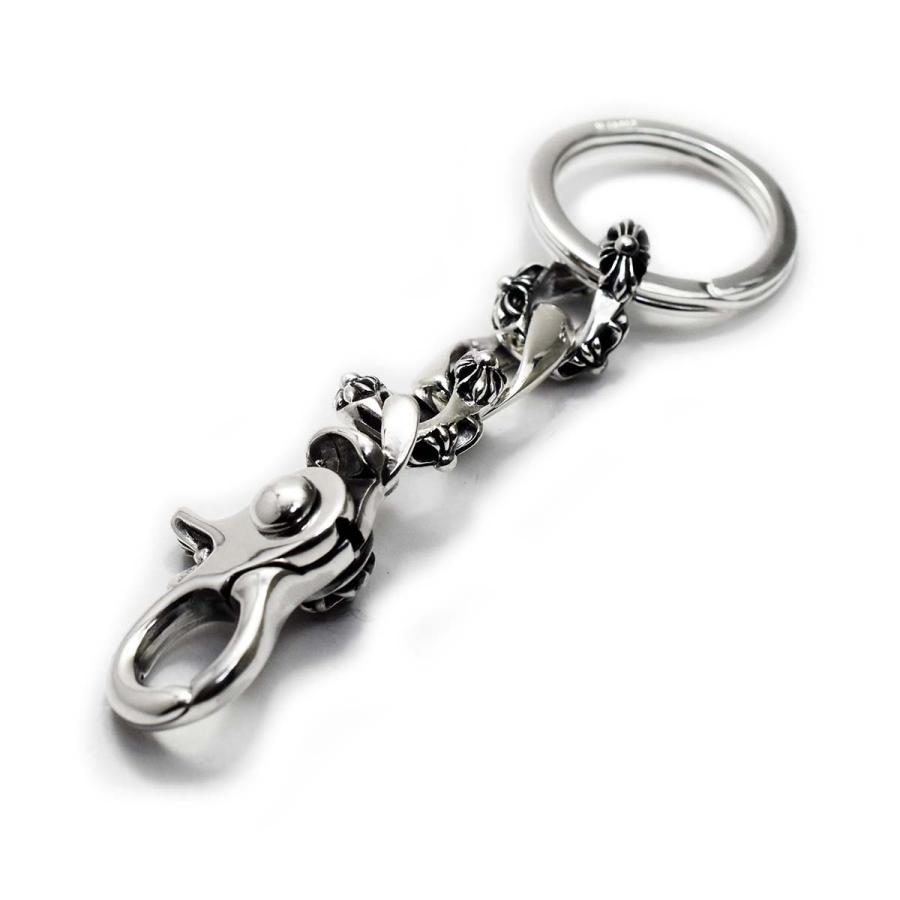 キーチェーン メンズ シルバー925 十字 クロス キーフック