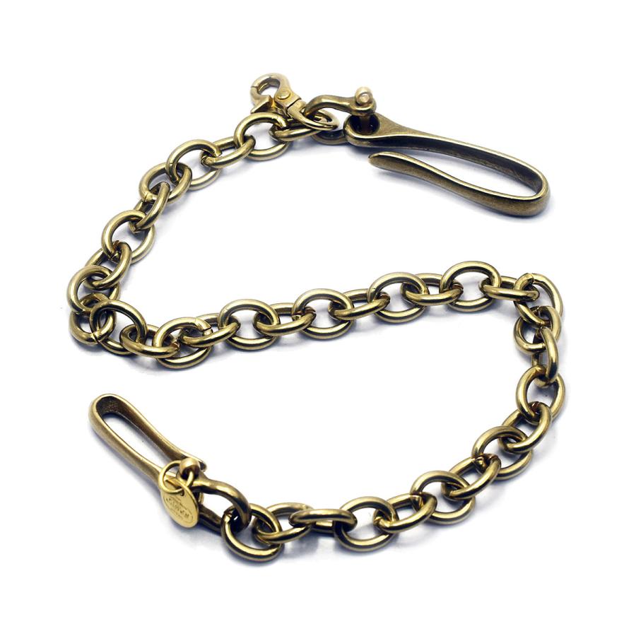 日本製 小判型3.5mm ブラスウォレットチェーン バレル加工済み真鍮製