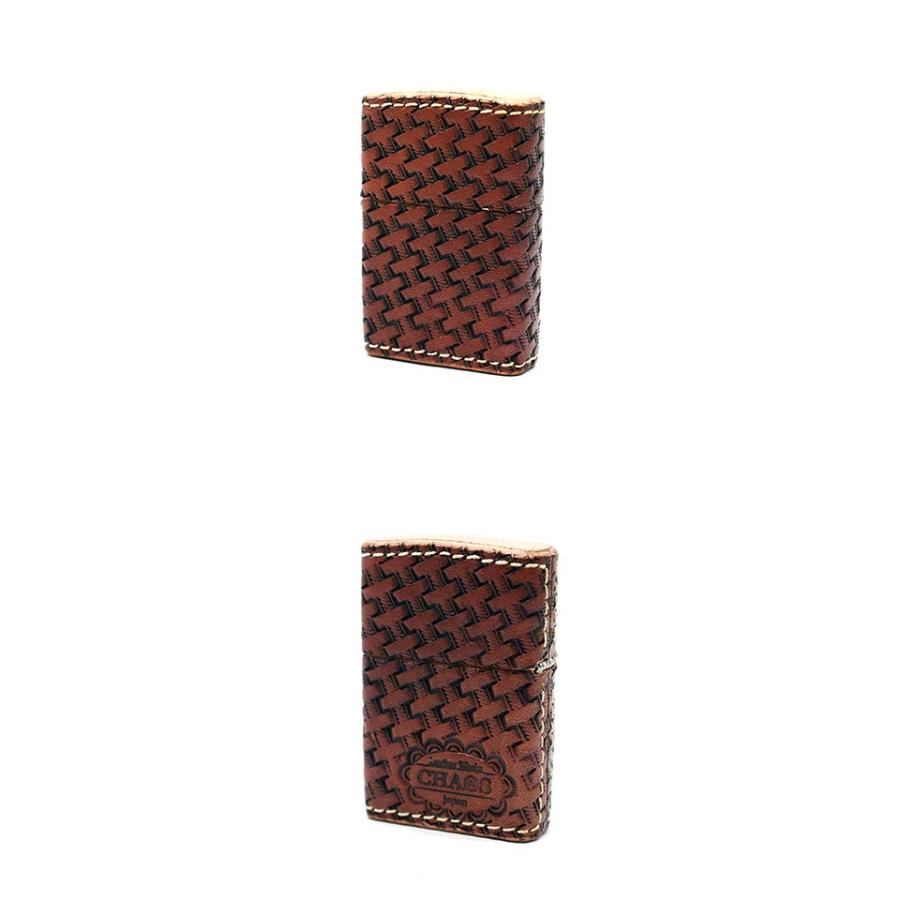 ZIPPO ジッポー オイルライター 対象商品はインナーケース名入れ無料 革巻き カオスオリジナル バスケット スタンプ Bの画像