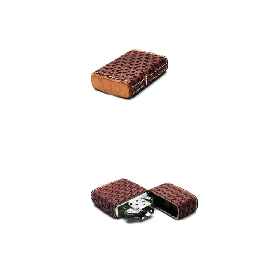 ZIPPO ジッポー オイルライター 対象商品はインナーケース名入れ無料 革巻き カオスオリジナル バスケット スタンプ Bの画像