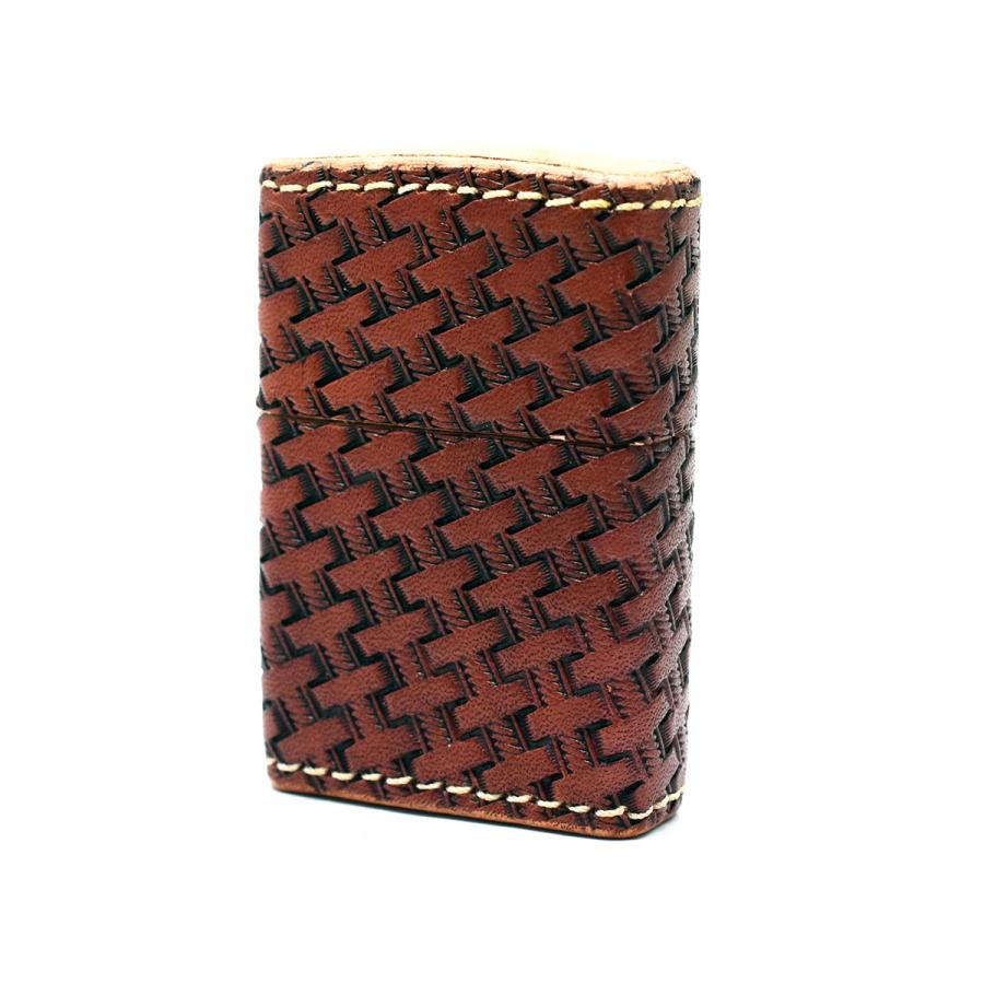ZIPPO ジッポー オイルライター 対象商品はインナーケース名入れ無料 革巻き カオスオリジナル バスケット スタンプ Bの画像