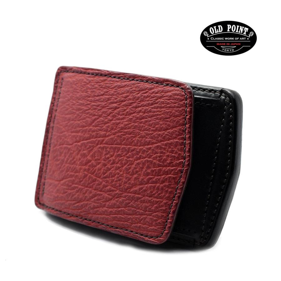 安い 札バサミ マネークリップ 財布 手縫い 日本製 本革 オールドポイント 匠 鮫革 シャークスキン レッド ブランド 人気 おしゃれ 売り切れ必至 Www Thedailyspud Com