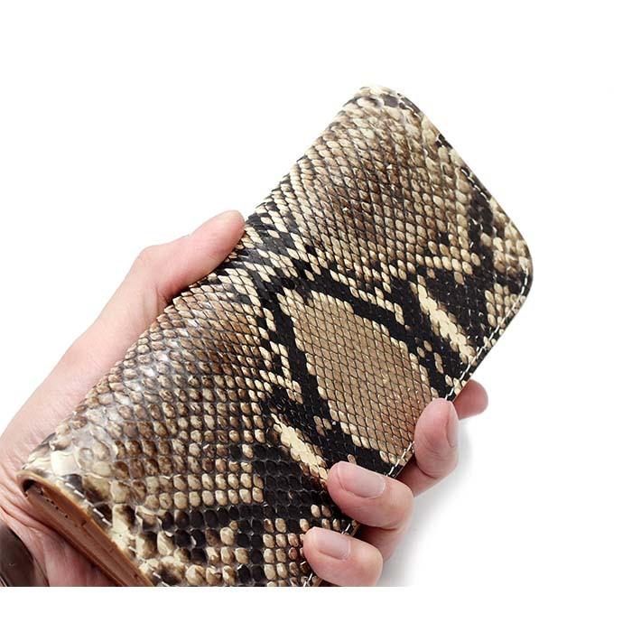 枚数限定 新品 ブラック パイソン 蛇革 ロングウォレット 本物