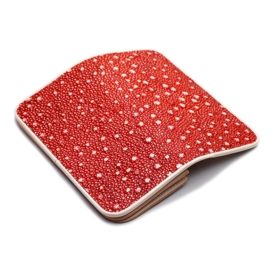 イバラエイ スタースティングレイ 梅花皮 かいらぎ ロングウォレット　エイ革 財布 ビブリー　レッド　オールドポイント 次回入荷未定の画像