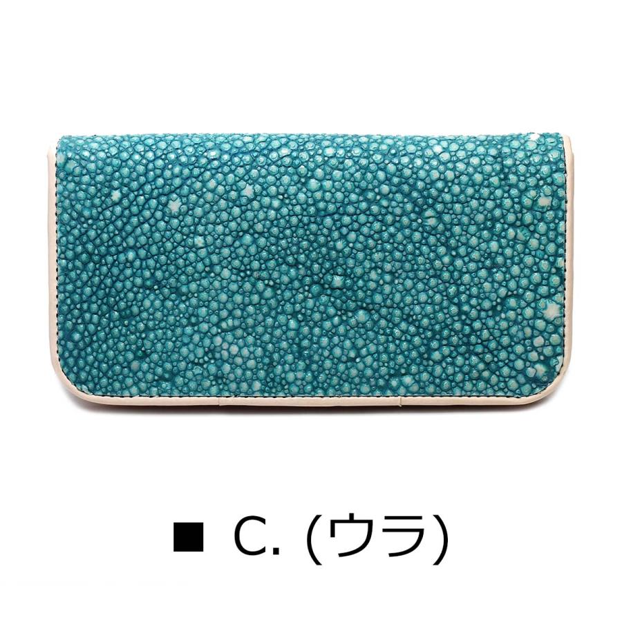 イバラエイ スタースティングレイ 梅花皮 かいらぎ ロングウォレット　エイ革 財布 ビブリー　ターコイズ　オールドポイント 次回入荷未定の画像