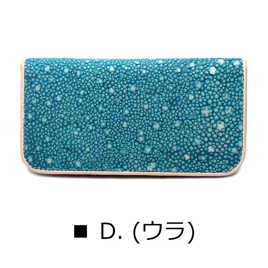 イバラエイ スタースティングレイ 梅花皮 かいらぎ ロングウォレット　エイ革 財布 ビブリー　ターコイズ　オールドポイント 次回入荷未定の画像
