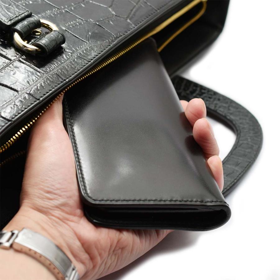 オールドポイント「匠」 ロングウォレット ハンドメイド 手縫い 長財布 財布 新喜皮革社製 コードバン ブラック 内装 イタリアンレザーの画像