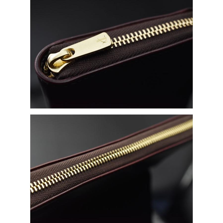 オールドポイント 匠 ロングウォレット 長財布 財布 ラウンドファスナーウォレット 新喜皮革社製 コードバン ブラウン/ナチュラルブラウン イタリアンレザーの画像