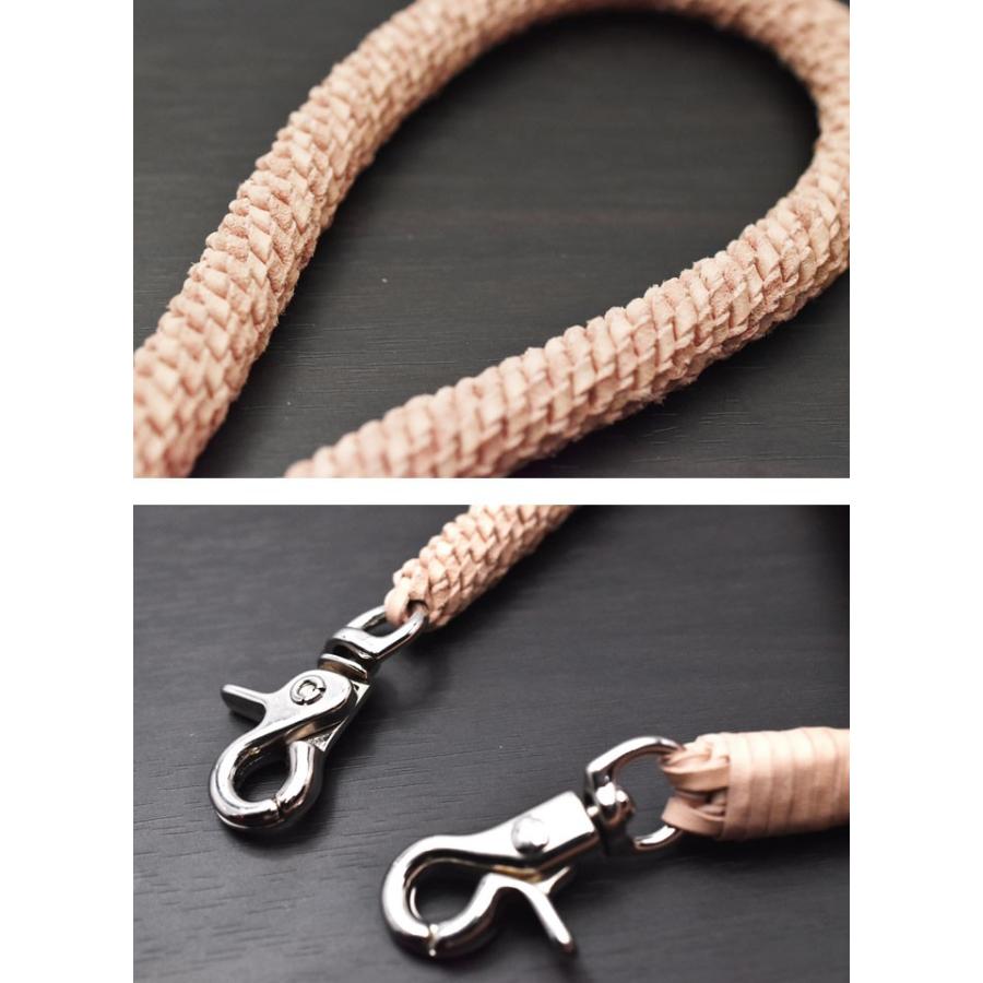 ウォレットチェーン オールドポイント 「匠」 カンガルーレース ツイスト編み タン ナチュラル/ニッケルメッキの画像