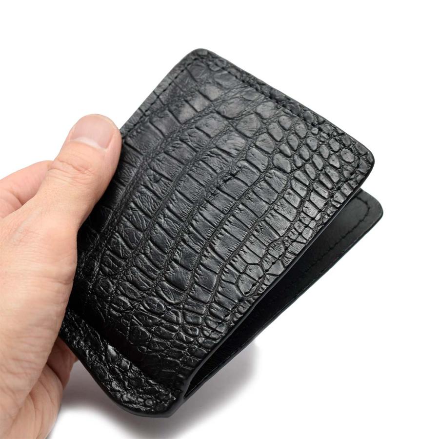 ワニ革 二つ折り財布 メンズ マネークリップ カード ワニ革 二つ折り財布 メンズ マネークリップ カード
