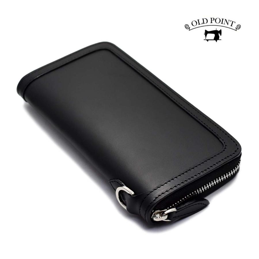 長財布 財布 ラウンドファスナー ウォレット Dリング付き サドル ブラック シルバーカラーパーツ オールドポイント 牛革 ブランド 人気 おしゃれ Oldpoint Rfw Blk2 Chaos Accessory 通販 Yahoo ショッピング