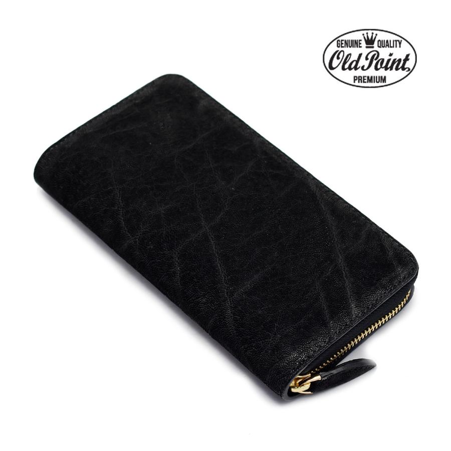 高質で安価 長財布 財布 オールドポイント ジンバブエ産エレファント ブラック ビジネス フォーマル シンプル ラウンドファスナー ブランド 人気 おしゃれ 受賞店舗 Demogate Com