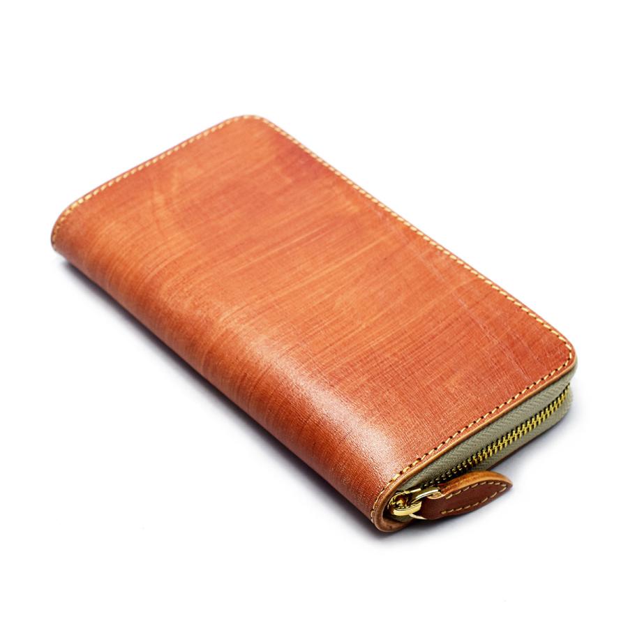 長財布 財布 オールドポイント 柿渋染め 手染め 2度染め 橙色 オレンジ シンプル ラウンドファスナーウォレット |  | 05