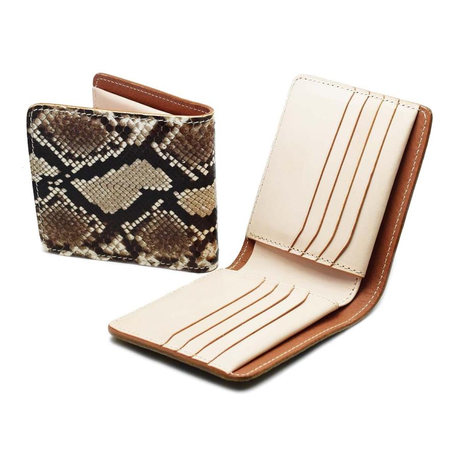 二つ折り財布 財布 ヘビ革 ダイヤモンドパイソン ミアーニ タイプB  