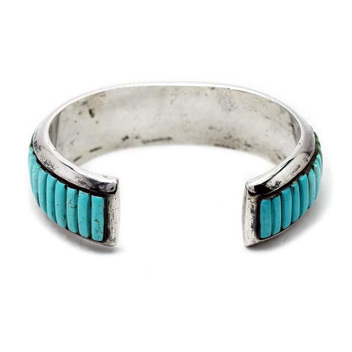 1点物 シルバーアクセサリー 燻し ヴィンテージ バングル インレイ 