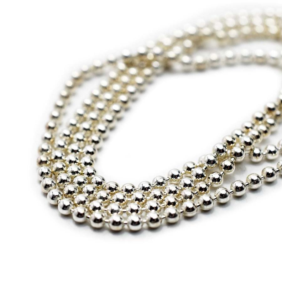 2mm ボールチェーン コネクタータイプ シルバーアクセサリー チェーン ネックレス 単品 メンズ レディース シンプル シルバー 925 60cmの画像