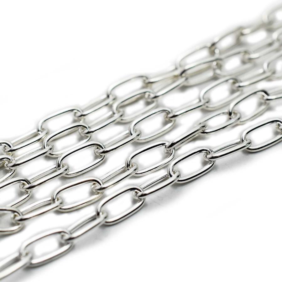 シルバーアクセサリー チェーン ネックレス 3.5mm 小判 単品 メンズ 