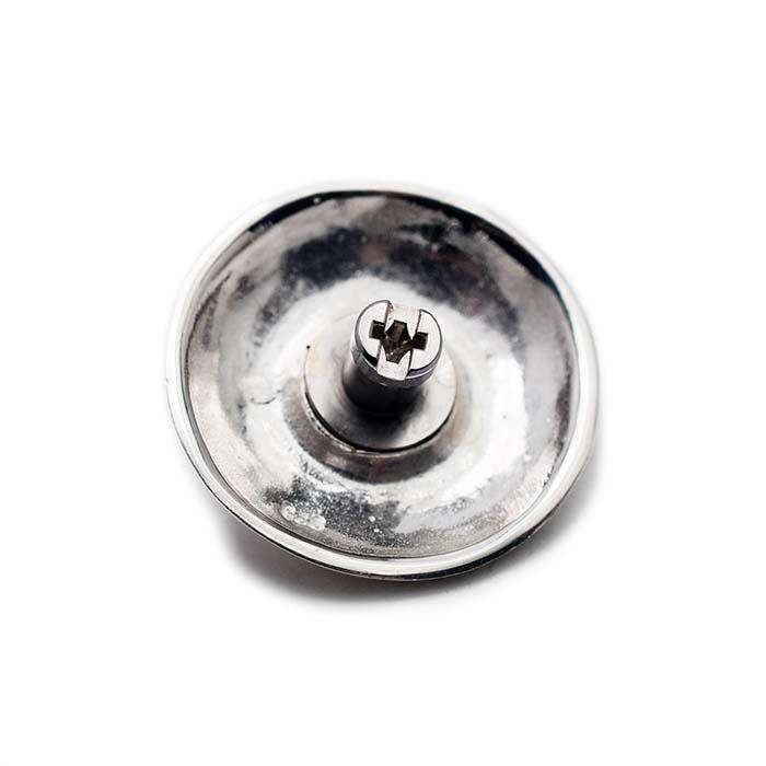 直径24mm シルバーコンチョ ネジ式 パーツ 財布 アラベスク 唐草模様