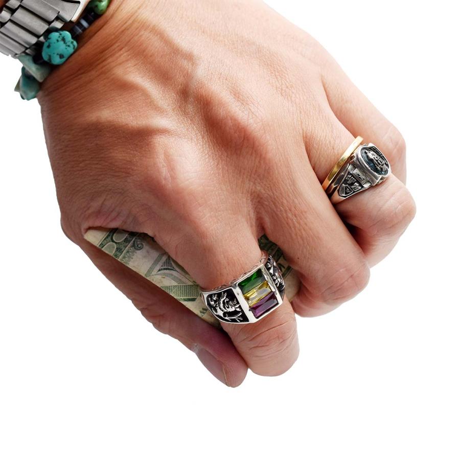 シルバーアクセサリー 指輪 リング シルバーリング ラスタカラー