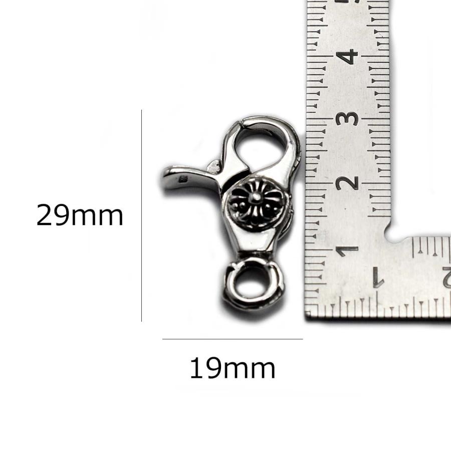 シルバー925製 29×19mm クロス デザイン クロスボール ナスカン 金具
