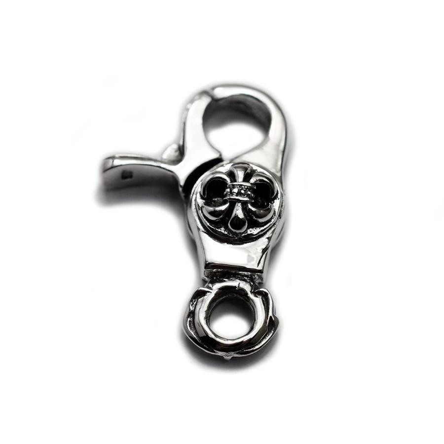 シルバー925製 29×19mm リリー デザイン 百合の紋章 ナスカン 金具 レバー型 キーホルダー ストラップ パーツ レバーナス 純銀 |  | 01