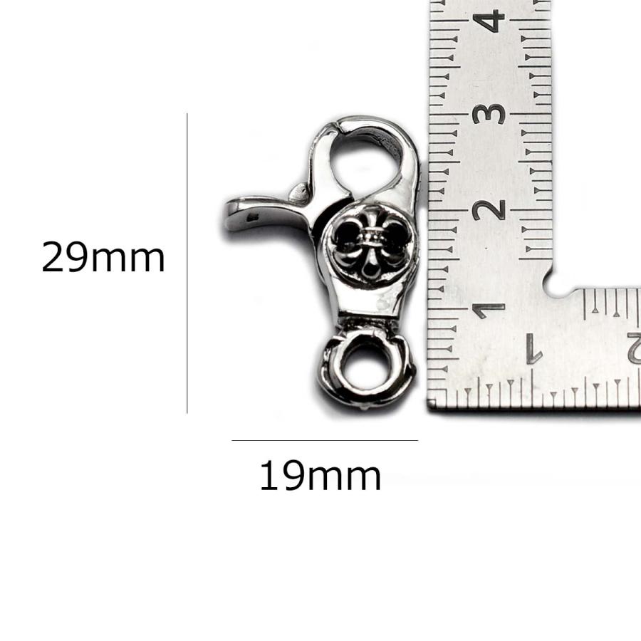 シルバー925製 29×19mm リリー デザイン 百合の紋章 ナスカン 金具 レバー型 キーホルダー ストラップ パーツ レバーナス 純銀 |  | 04