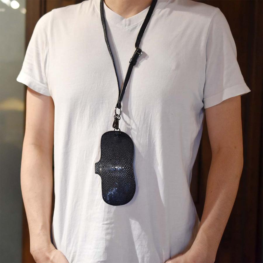 薄型 アイウェアケース 眼鏡ケース 本革 エイ革 メンズ レディース