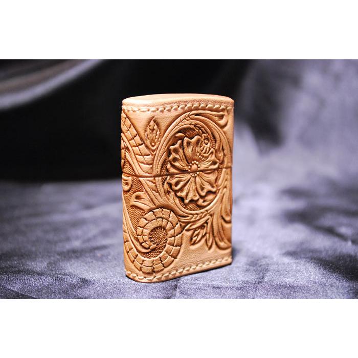 Silver950 ZIPPO ケース 般若彫り 純銀 銀無垢 オイルライター