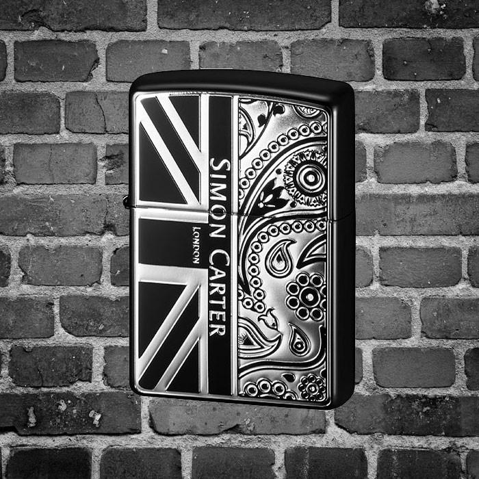 Zippo コラボ Zippo Simon Carter サイモンカーター Scp 033 ユニオンジャック ペイズリー イオンブラック Ujペイズリーib ジッポ ジッポー Z Scp 033 Chaos Accessory 通販 Yahoo ショッピング