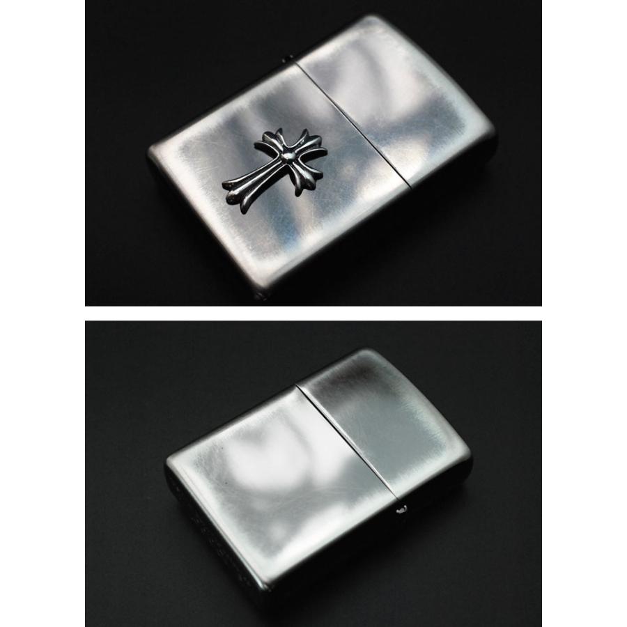 ZIPPO ジッポ ジッポー オイルライター ユーズドメタル NiBクロス スピニングブラッシュ加工｜chaos-accessory｜02